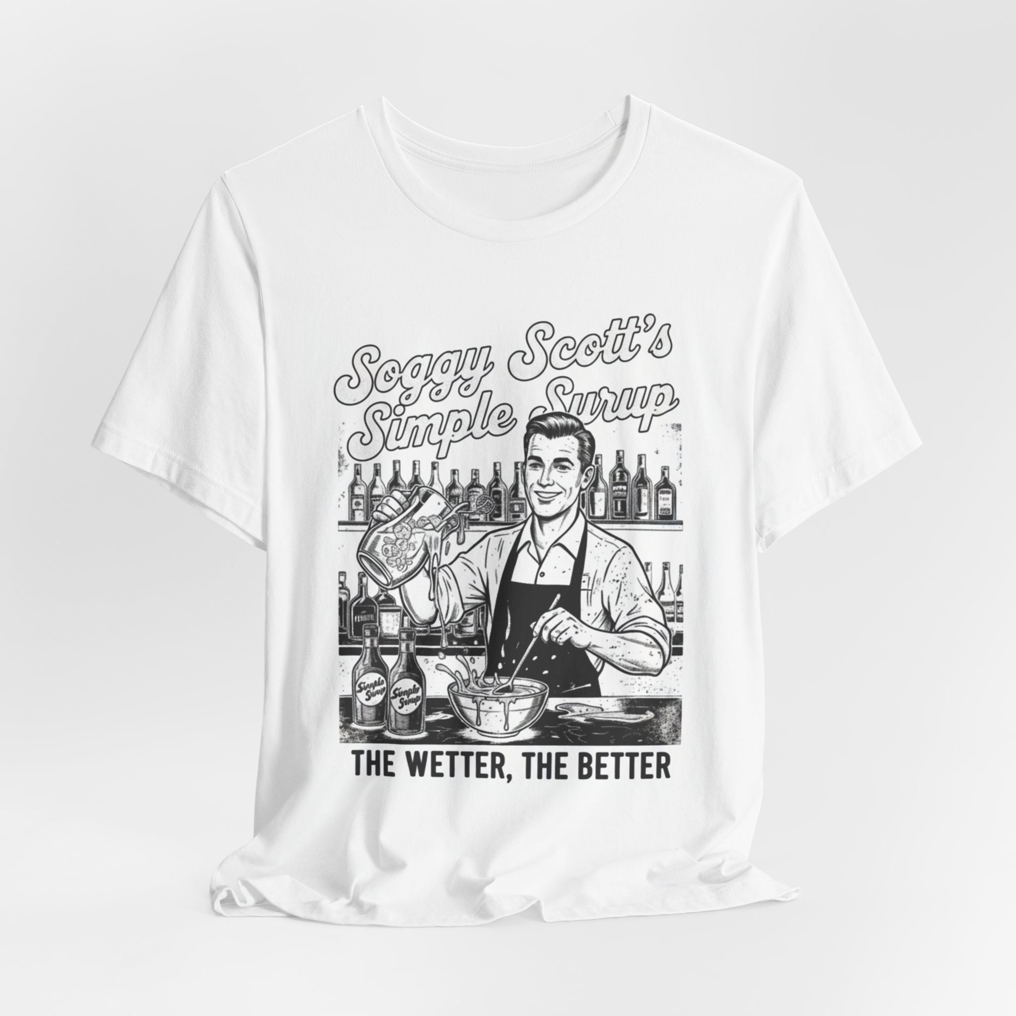 Soggy Scott's Simple Syrup tee | Bartender illustration, Cocktail syrup shirt - Image 3